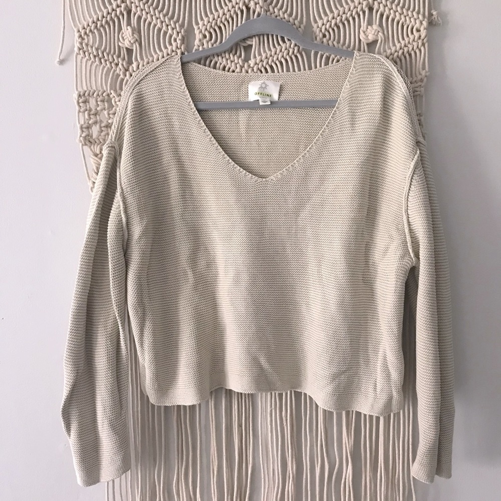 Aeri offline lightweight oversized cropped sweater